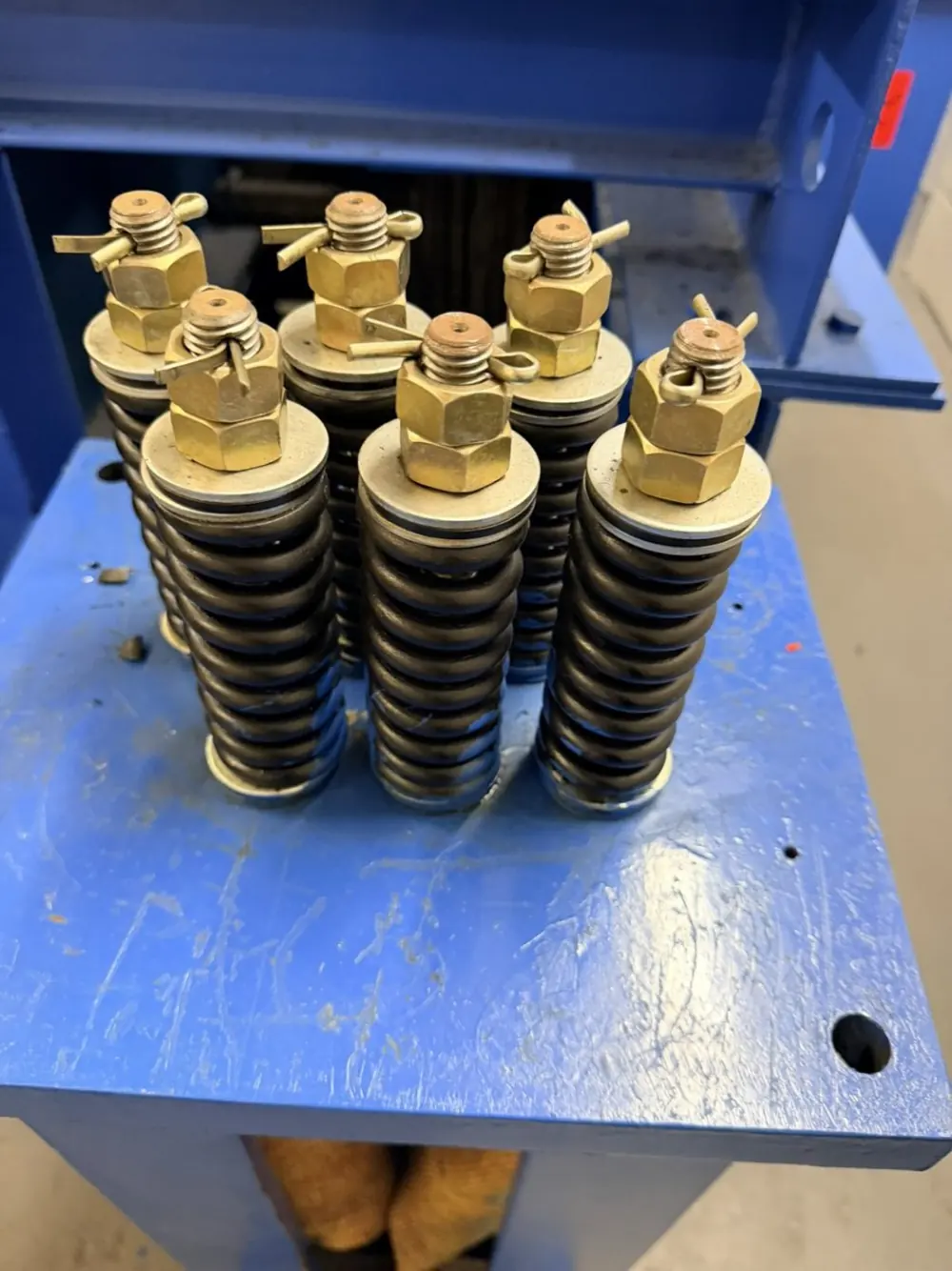 Buffer springs at the base of a lift shaft