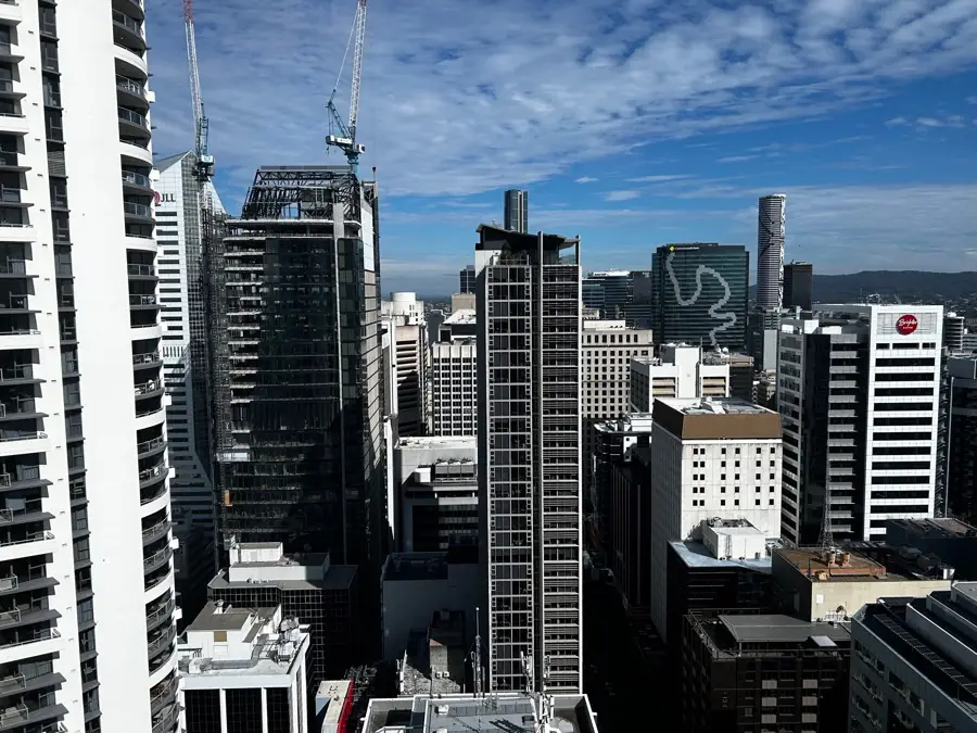 Brisbane city skyline with high-rise office and residential buildings